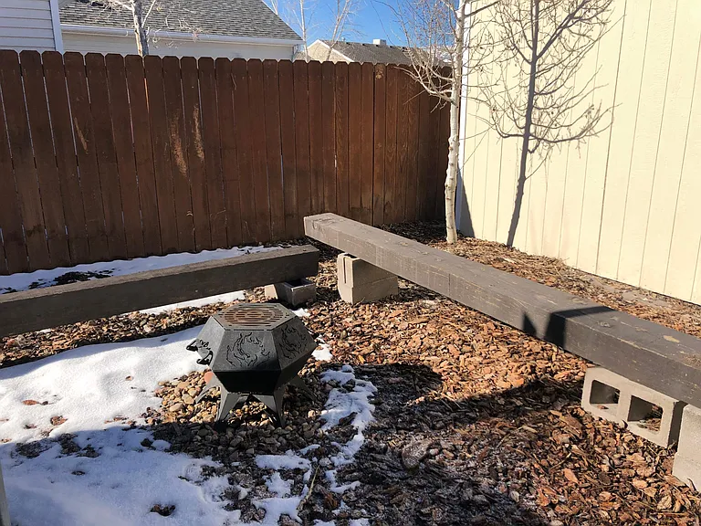 Fire pit not included.