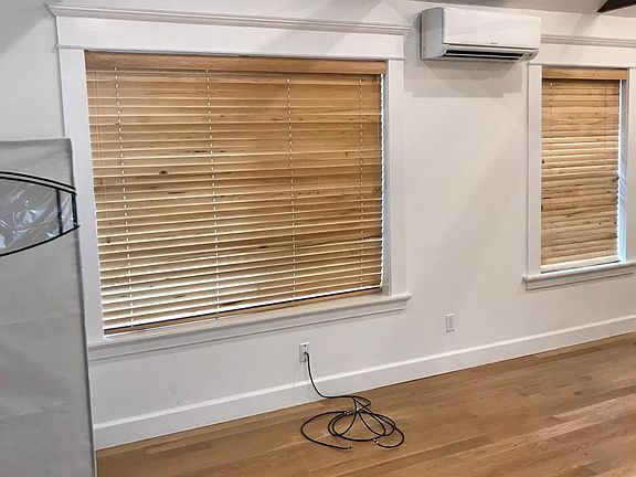 Vermont hardwood. Mini-split wall mounted heat and air conditioning. Remote control.