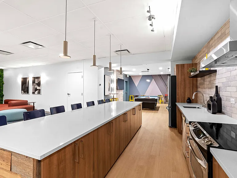 Demonstration kitchen in the Entertainment Suite with space for entertaining