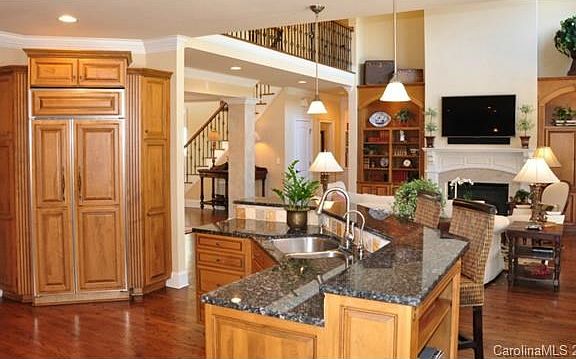 Custom Sub Zero refrigerator in kitchen