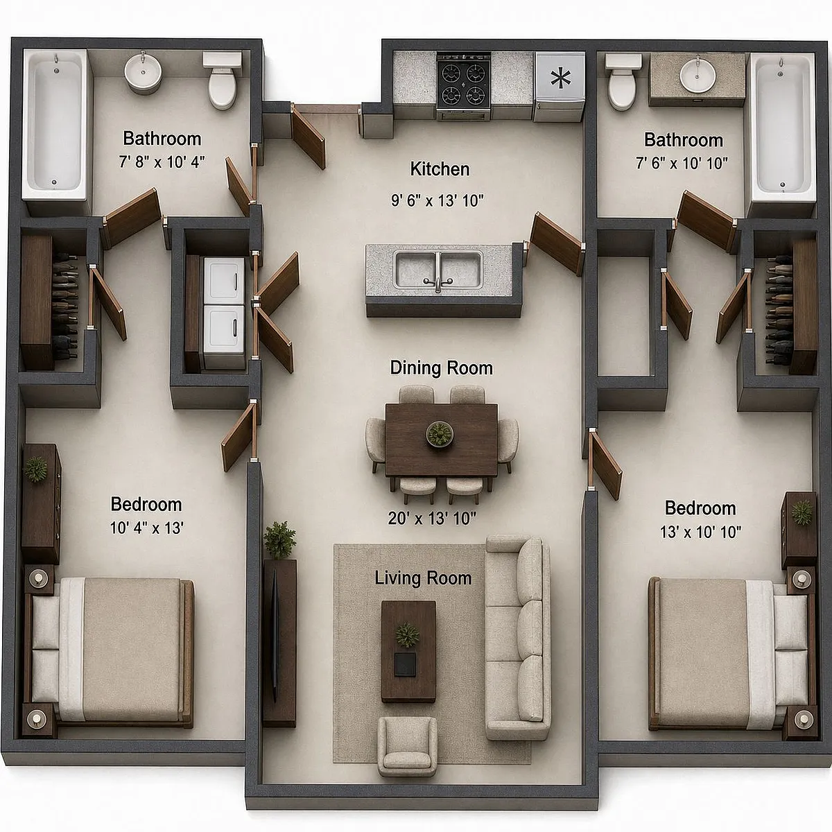 Floor plan 2X2 D