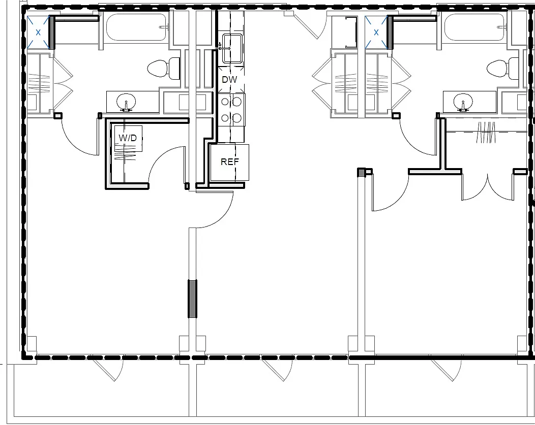 Floor plan West 7th | 2 Bedrooms, 2 Bathrooms | Penthouse-Lev