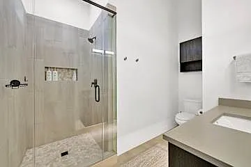 Master bathroom with large walk in shower