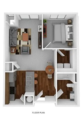 Floor plan Apartment Style 1 Bedroom 1 Bathroom Accessible