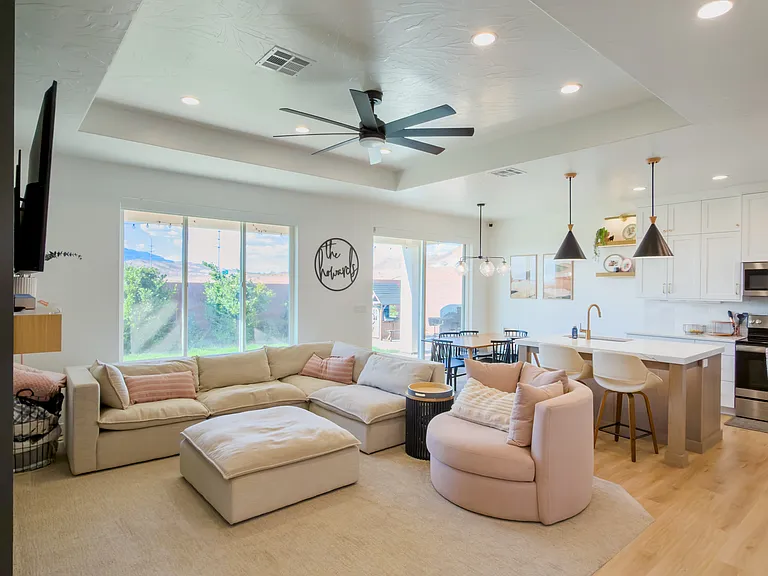 Living room and kitchen