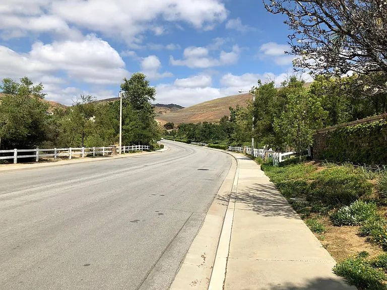 Street view of open space preserve and hiking trails, view from front yard.