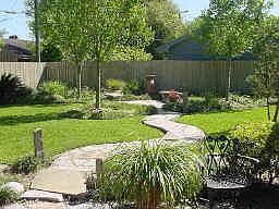 Fenced and landscaped back yard