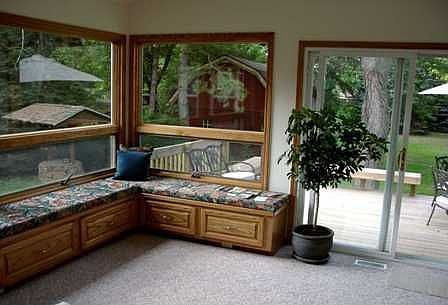 Sun room looking out on deck