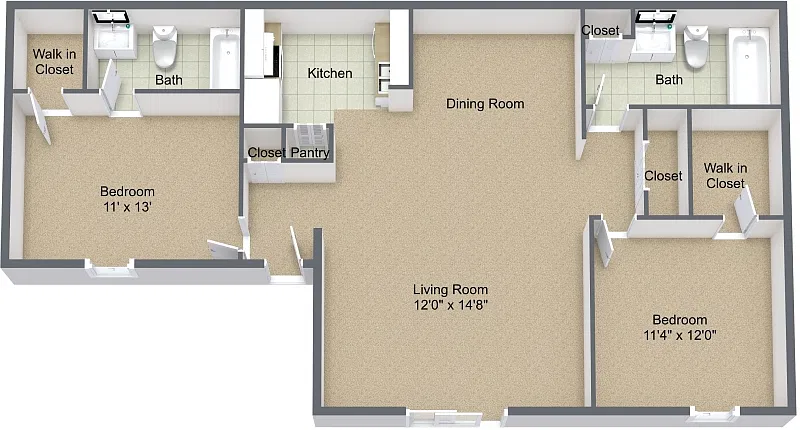 Floor plan Two Bedroom