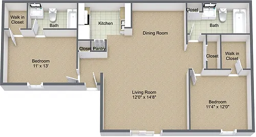 Floor plan Two Bedroom