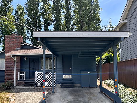 Front entrance and carport