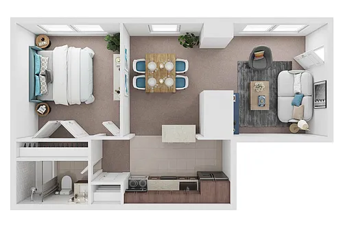 Floor plan 1 Bedroom Deluxe