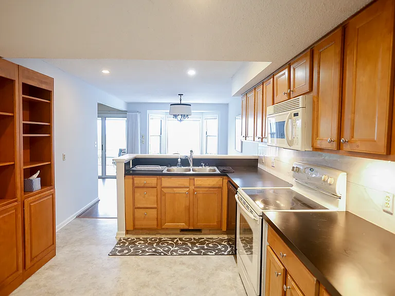 Refrigerator/ Oven / Microwave over electric cook top / Dishwasher/Garbage Disposer/Under cabinet lighting. Vinyl flooring, Pantry