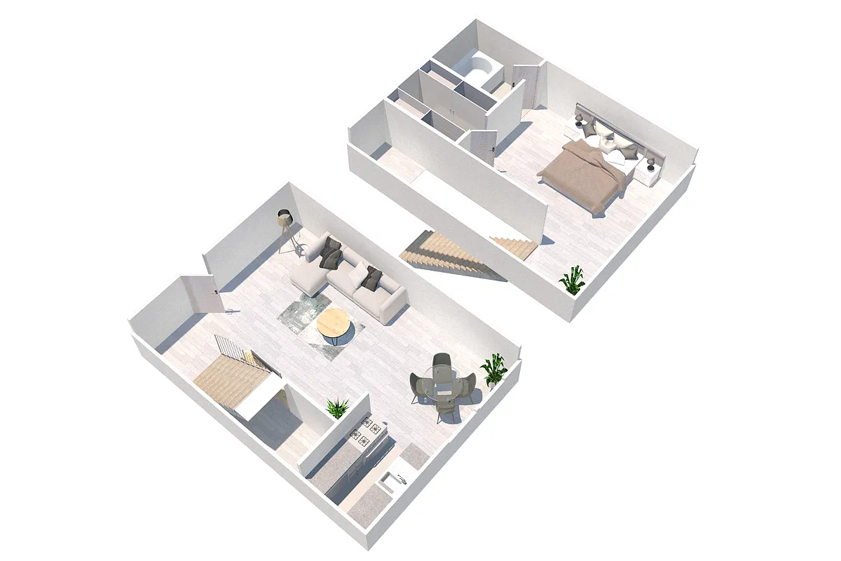 Floor plan One Bedroom Townhome