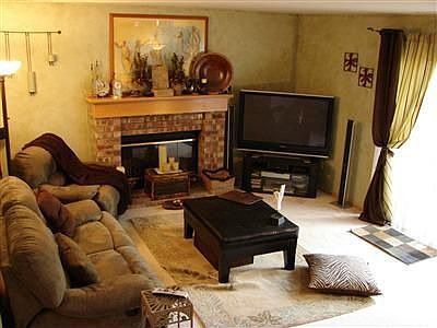 cozy family room with FP