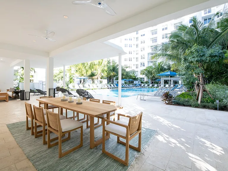 Outdoor kitchenette with seating