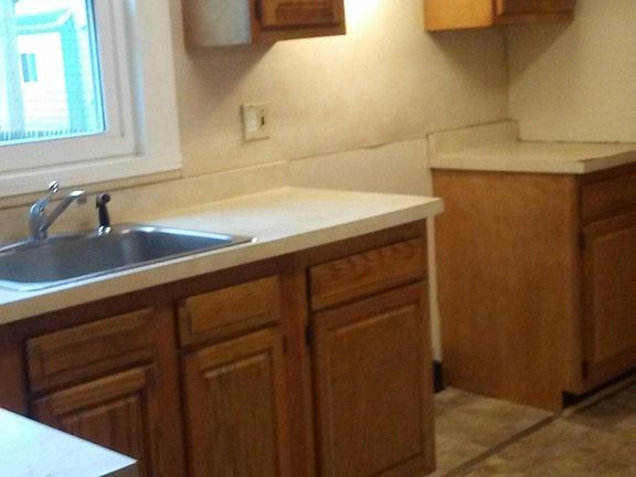 kitchen with new linoleum flooring