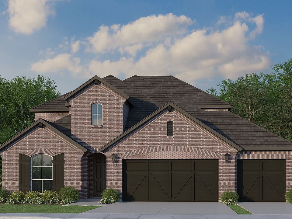 Plan 1527 Elevation A with 3-Car Garage