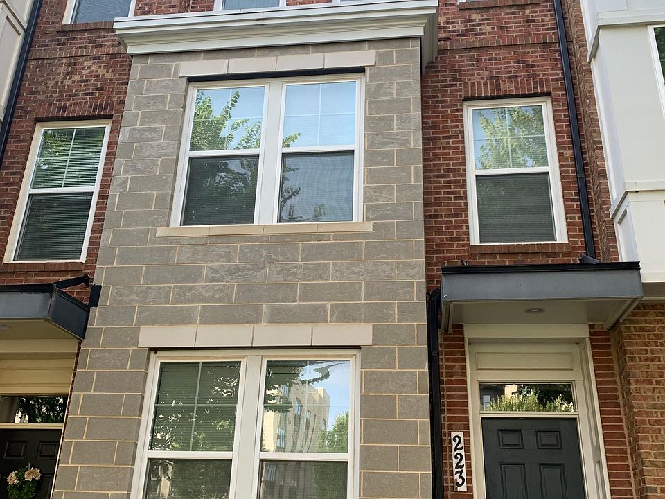 The front of the townhouse