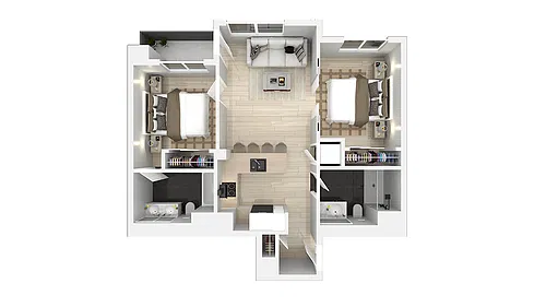 Floor plan Two Bedroom Two Bath F