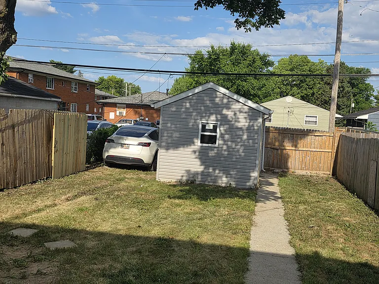 Fenced backyard