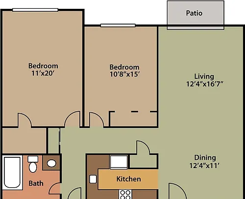 Floor plan 2 Bedroom Deluxe