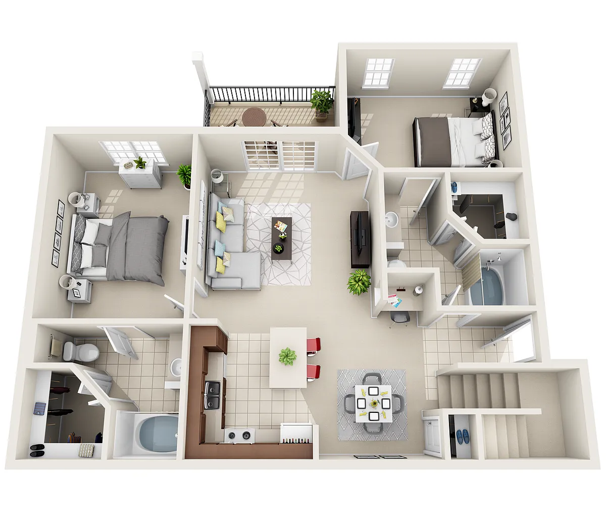 Floor plan Madison II | 2 Bedroom 2 Bathroom with an Attached