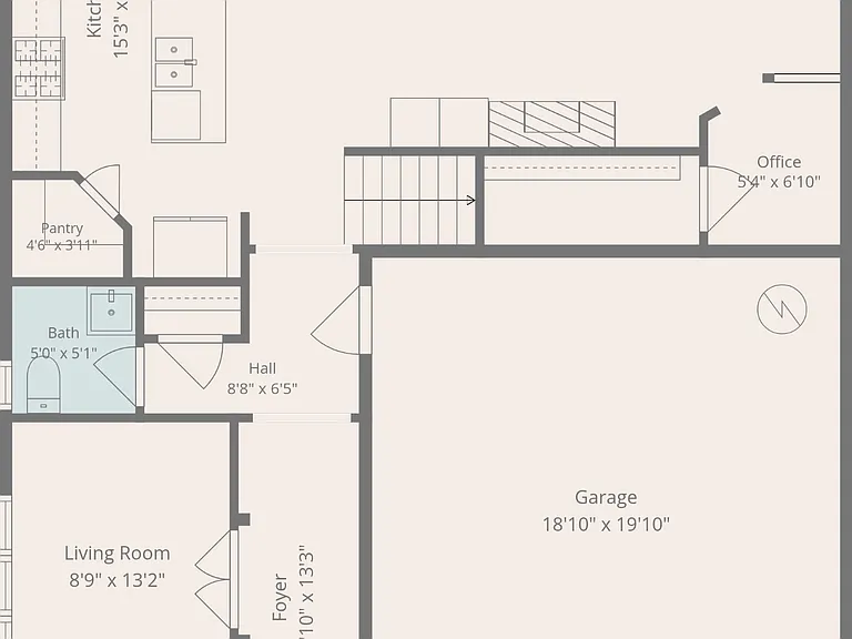Downstairs floorplan (Flex room is labeled as "Living Room")