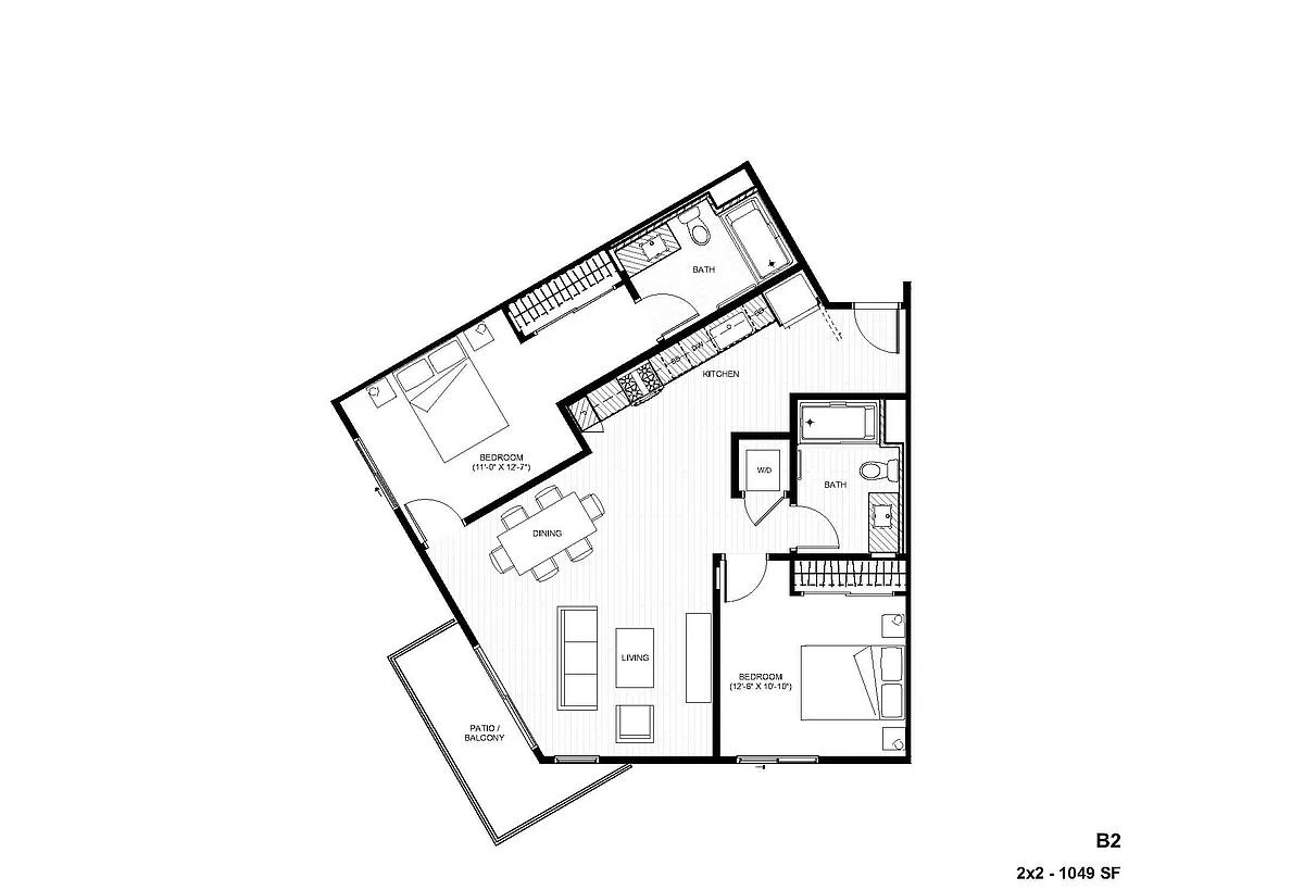 Floor plan B2 2X2