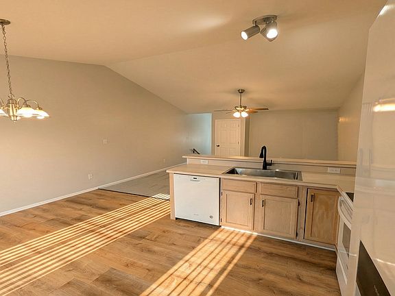 Open kitchen facing the living room