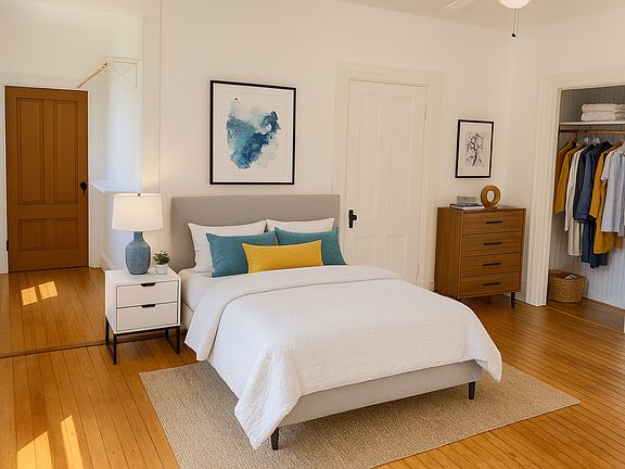 Bedroom with walk in closet