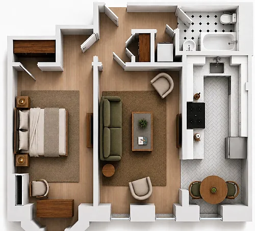 Floor plan 1BR/1BA