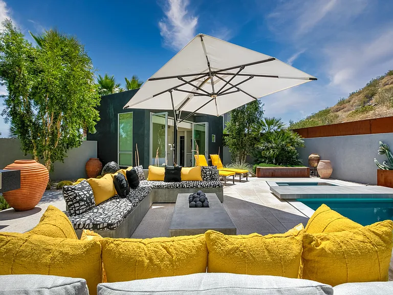 Outdoor sitting area.