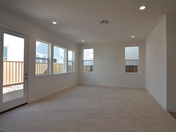 Living area, with loft of window