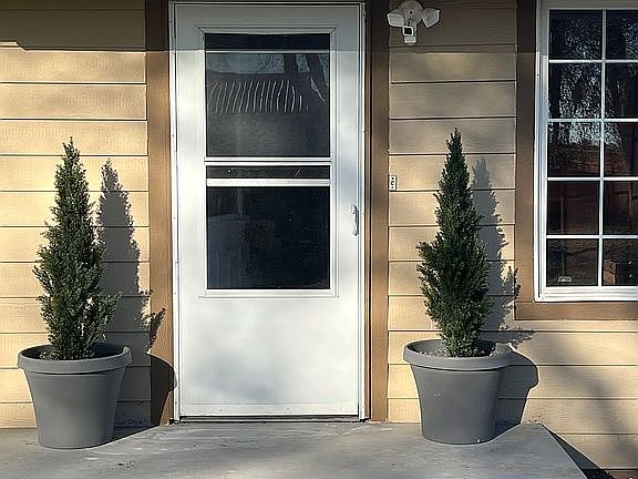 Main entrance with camera