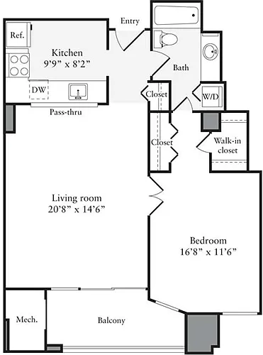 Floor plan 1 Bedroom O