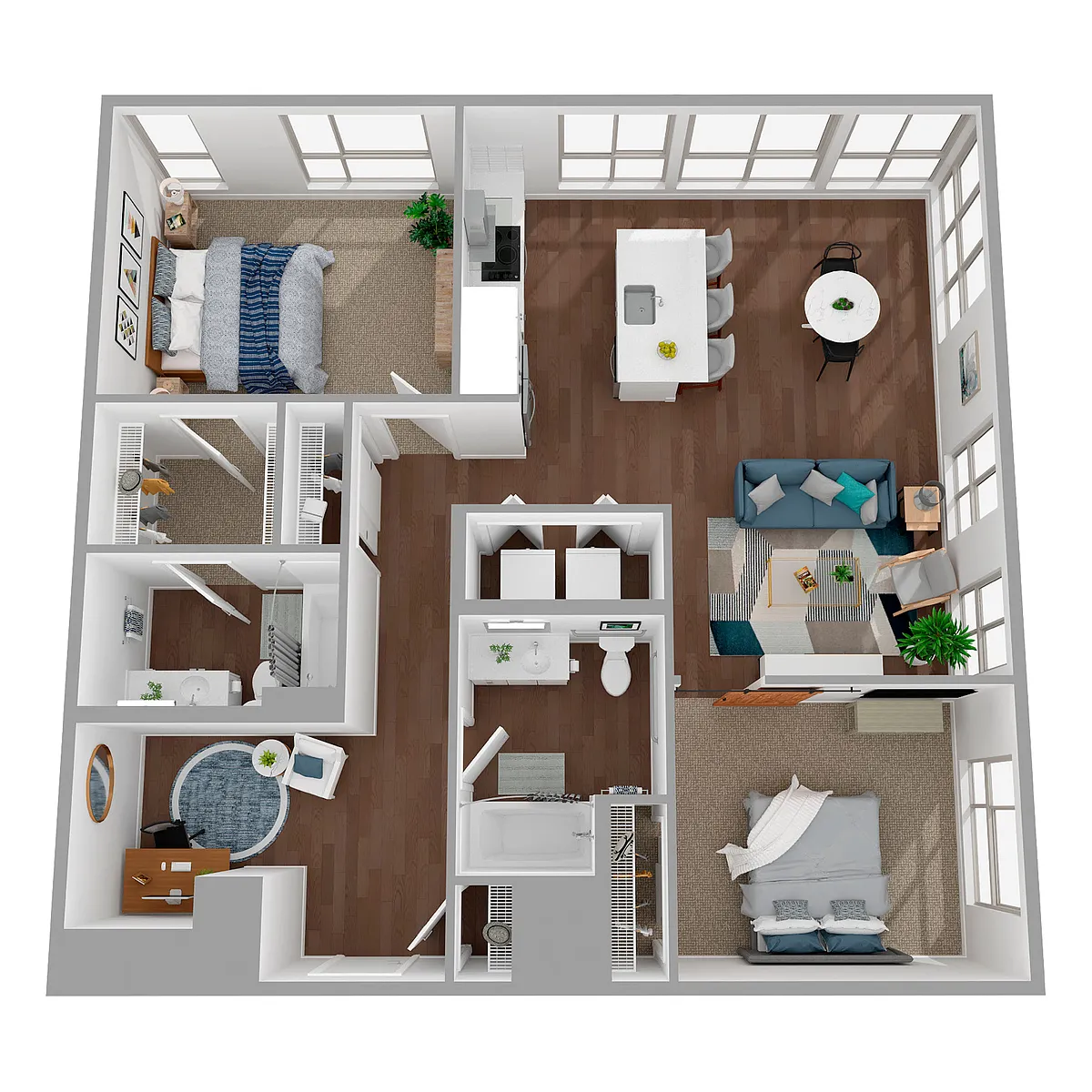 Floor plan 2x2 + Den - b2.2