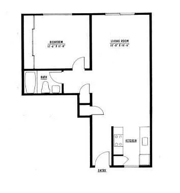 Floor plan 1 Bed 1 Bath