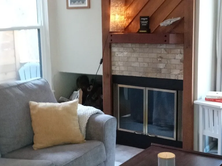 Wood burning fireplace