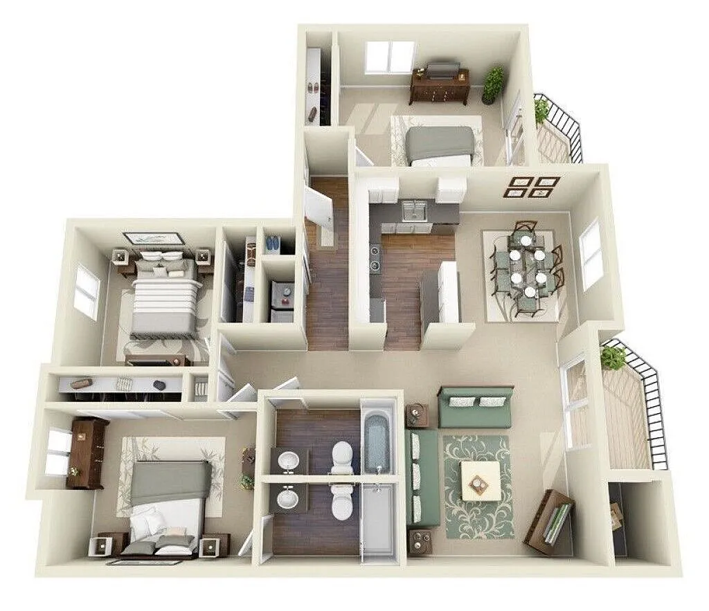 Floor plan 3BR / 2BA