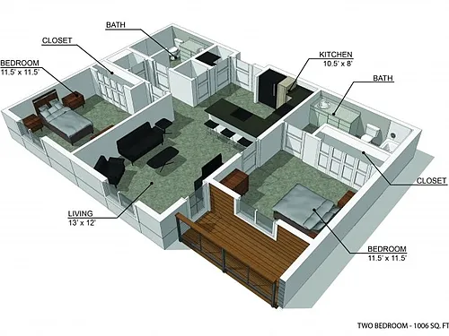 Floor plan 2 Bedroom B