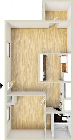 One bedroom floor plan One bedroom floor plan