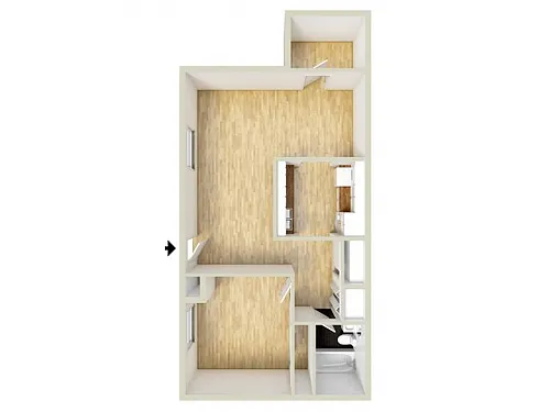 Floor plan One Bedroom Private Entry