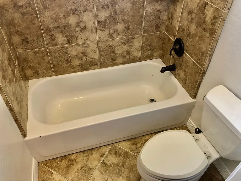 Toilet with tub and shower