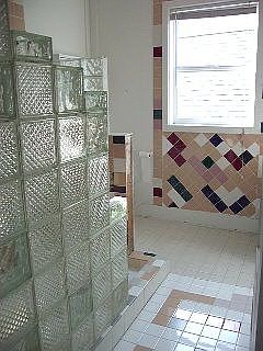 looking into bathroom