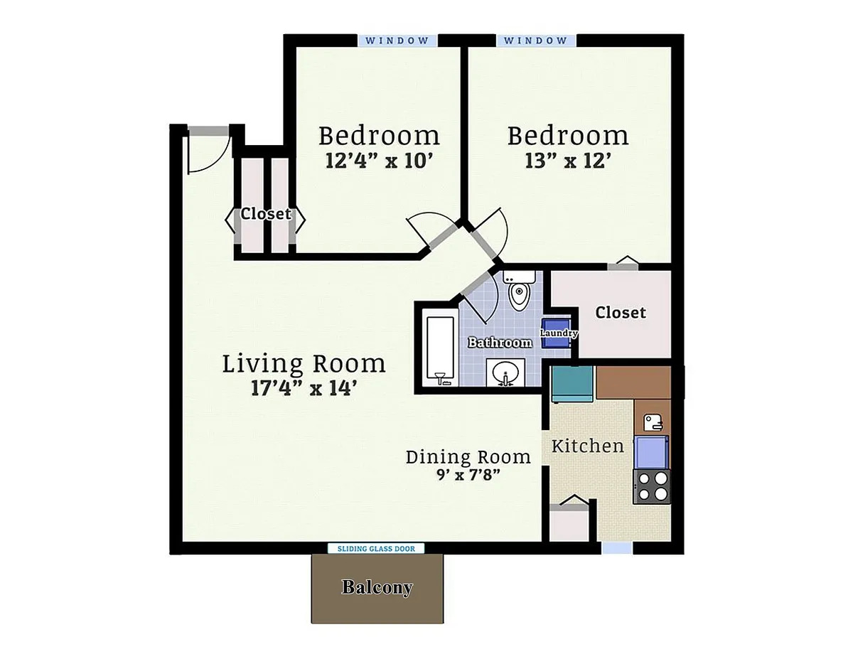 Floor plan 2 Bedroom L