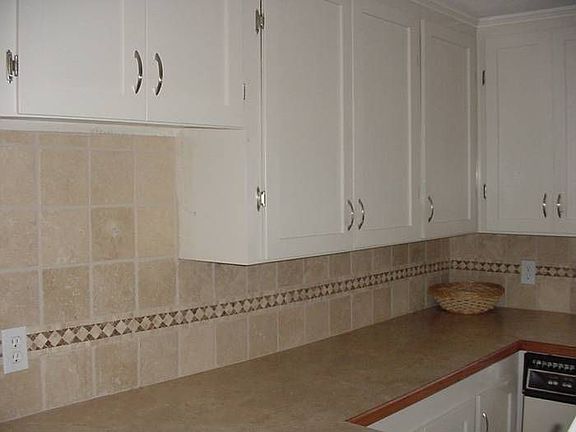 Designer tile in kitchen