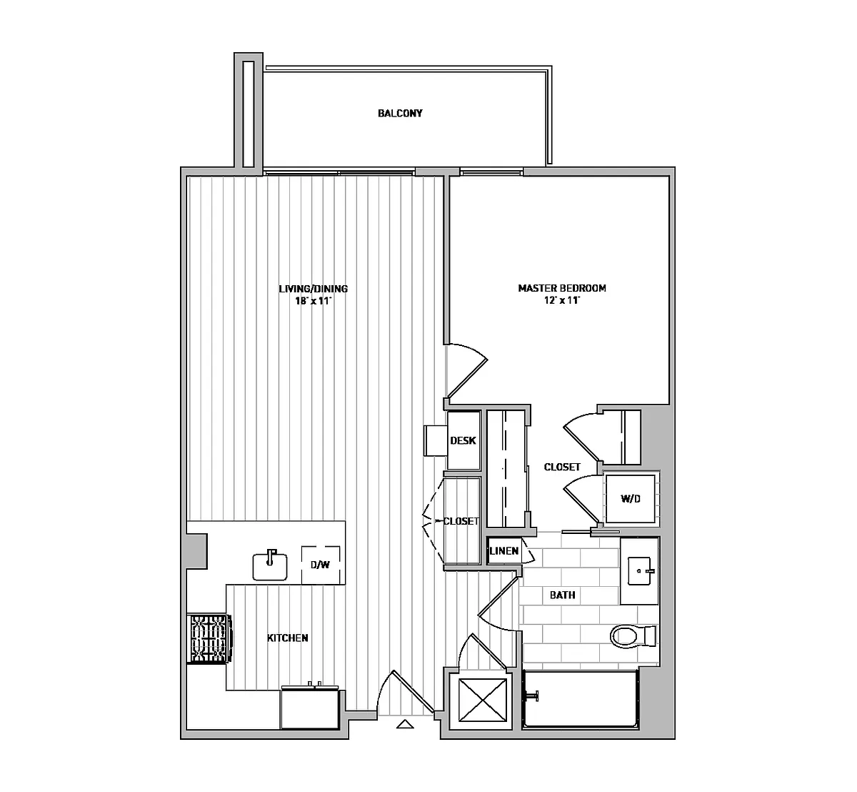Floor plan One Bedroom - B2