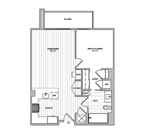 Floor plan One Bedroom - B2
