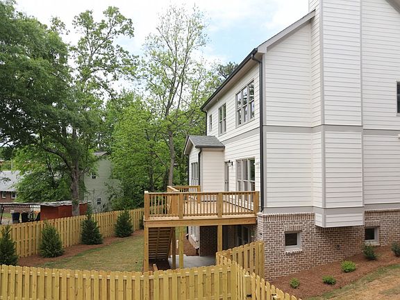 Private fenced backyard